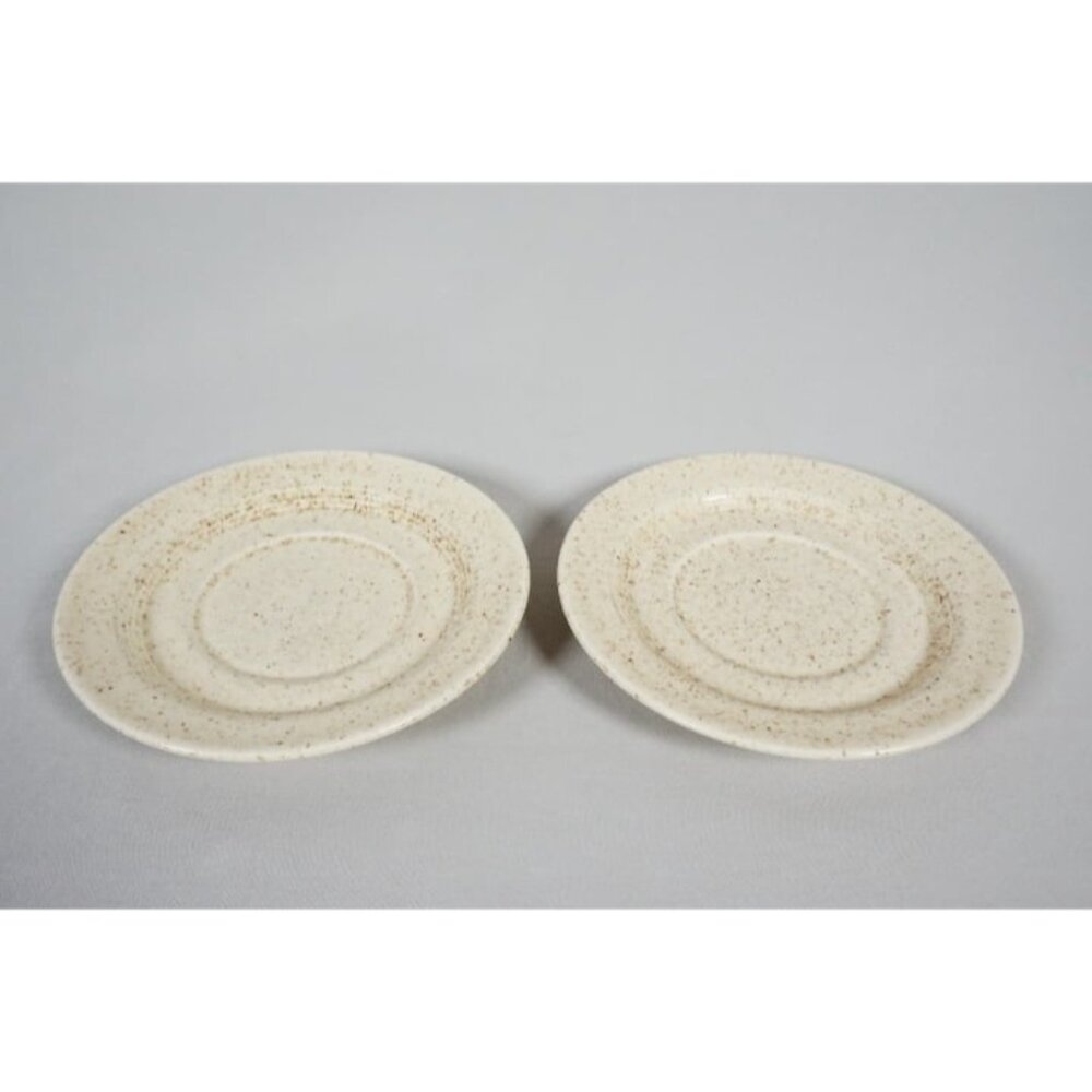 Set of 2 Vintage Homer Laughlin Brown Speckled Oatmeal 6-1/4" Saucer H-83